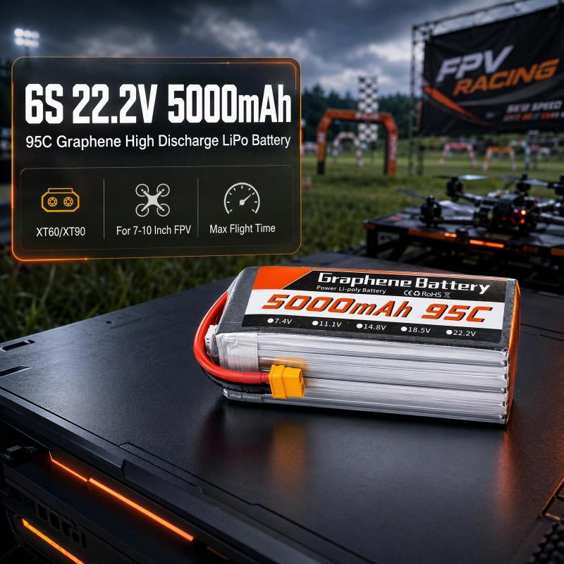 6S Lipo Battery 22.2V 5000Mah - 6S 22,2V 5000mAh 95C Grafen LiPo