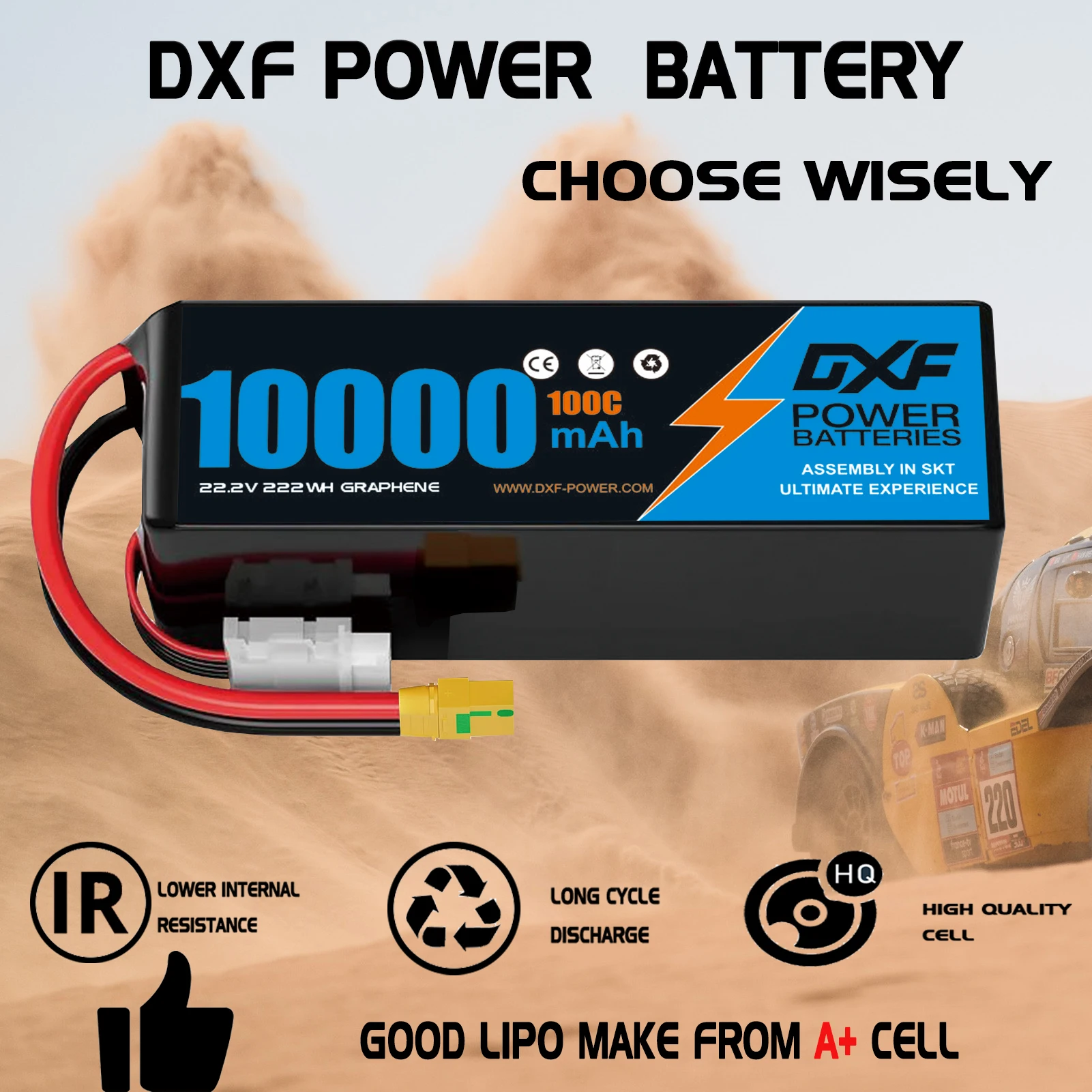 DXF 6S Lipo Pil 10000mAh 22.2V - 6S Lipo Battery 22.2V 5000Mah incelemesi ve fiyatı
