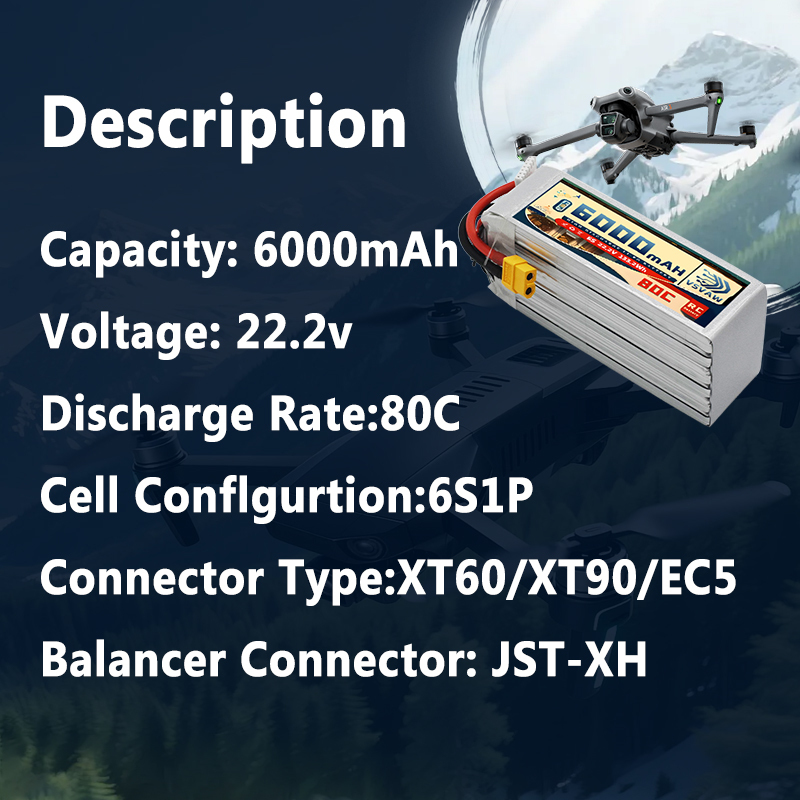 VSVAW 6S Lipo Pil 6000mAh 22.2 - 6S Lipo Battery 22.2V 5000Mah incelemesi ve fiyatı